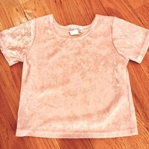 Teddie Tillett Pink Short Sleeve Velvet Tee Top, size 8